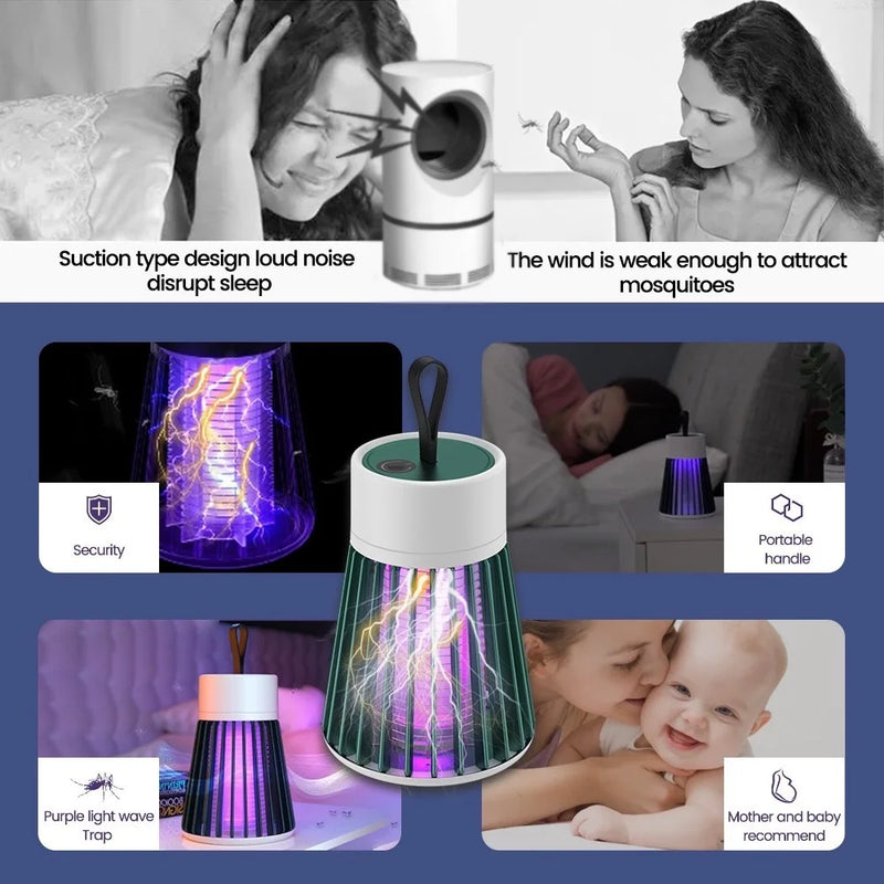 Electric Mosquito Kills Lamp with UV Light USB Rechargeable Insect Trap Efficient and Safe to Eliminate Mosquito